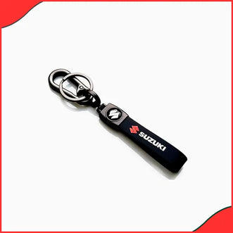 Suzuki Leather & Metal Keychain  Premium Design with Logo