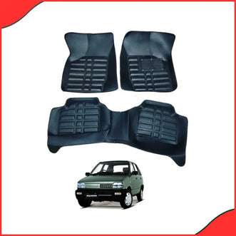Suzuki Mehran 5D Custom Floor Mats – Black  3-Piece Set (2012-2017)