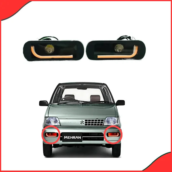 Suzuki Mehran Fog Lamps with DRL & Indicator – YellowWhite Beam