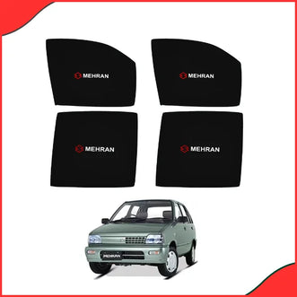 Suzuki Mehran Side Window Sun Shades with Logo – Set of 4 (2012–2017 Models)