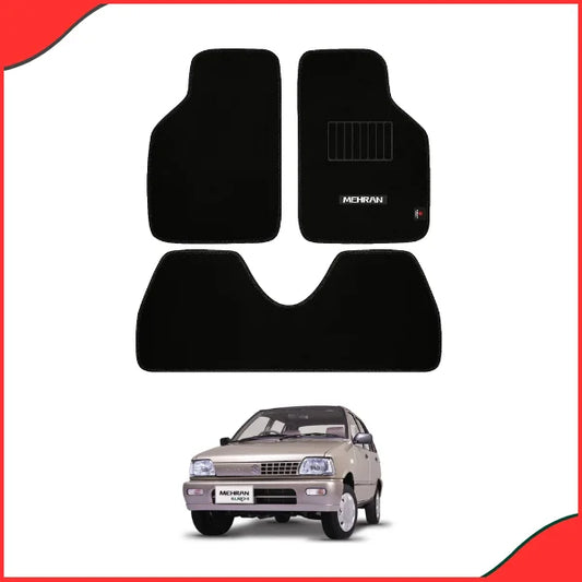 Suzuki Mehran 2012–2017 Carpet Floor Mats – Black (3 Pcs Set)