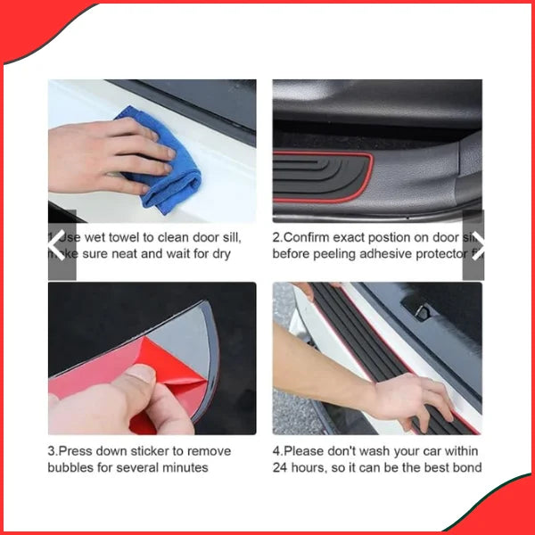 TRD Rubber Door Sill Protector  Durable, Anti-Scratch & Sporty Design