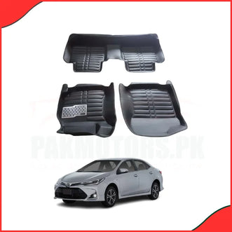 Toyota Corolla 5D Custom Floor Mats – Black  3-Piece Set (2014-2021)