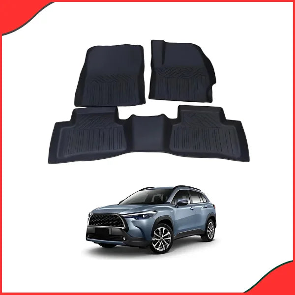 Toyota Corolla Cross TPR Floor Mats (2021–2024) – Durable, Waterproof & Custom Fit