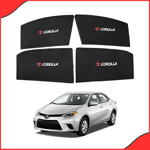 Toyota Corolla Side Window Sun Shades with Logo – Premium Quality (2014–2021 Models)