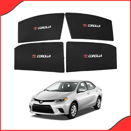 Toyota Corolla Side Window Sun Shades with Logo – Premium Quality (2014–2021 Models)