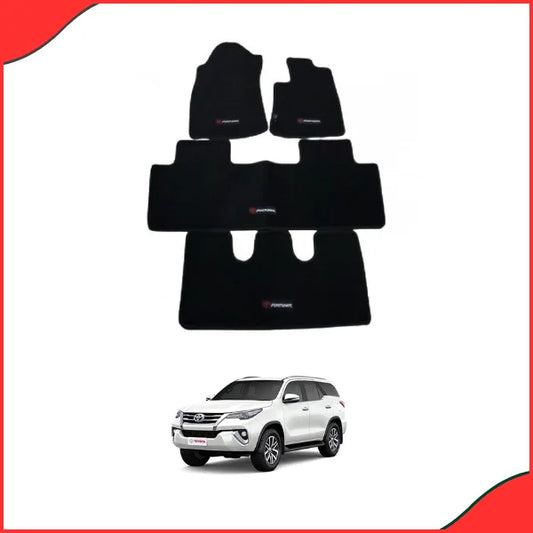 Toyota Fortuner Black Carpet Floor Mats (4-Piece Set)  Model 2016-2021  Premium Protection