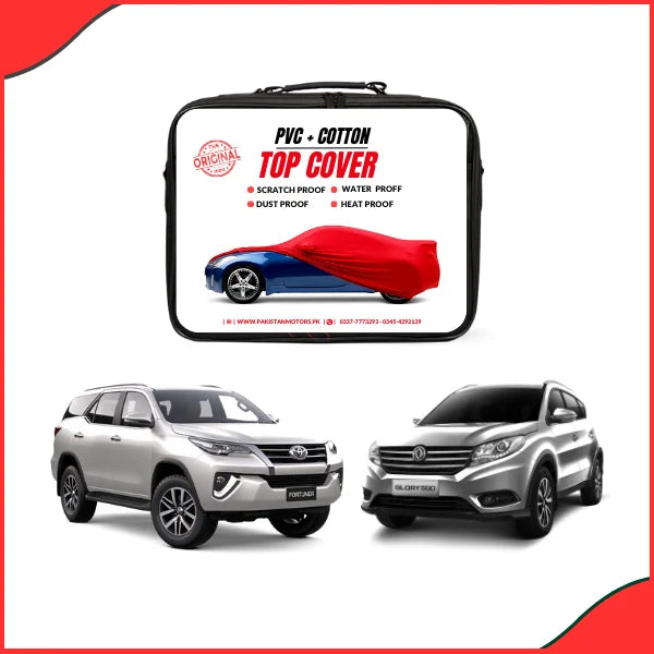 Toyota Fortuner & DFSK Glory Car Top Cover – Waterproof & Scratchproof Non-Woven Protection (Multiple Models)