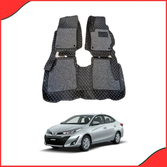 Toyota Yaris 9D Floor Mats (2020–2022) – Grass Model