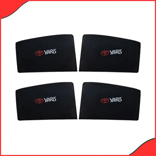 Toyota Yaris Side Window Sunshades with Logo  Model 2020-2021  UV Protection & Stylish Design