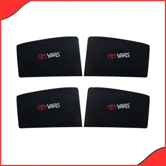Toyota Yaris Side Window Sunshades with Logo  Model 2020-2021  UV Protection & Stylish Design