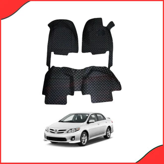 Toyota Corolla 7D Floor Mats (Black, 3 Pcs) – Custom Fit for 2008–2012 Models - best floor mats in pakistan