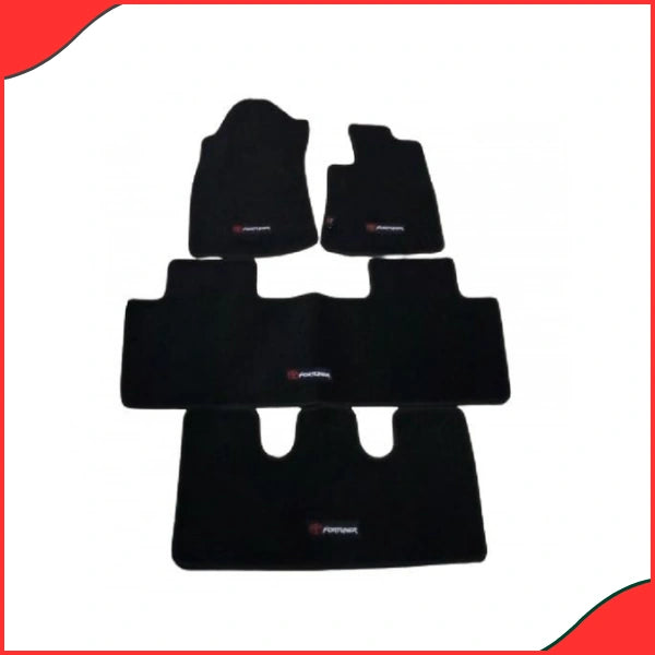 Toyota Fortuner Black Carpet Floor Mats (4-Piece Set)  Model 2016-2021  Premium Protection - Best Material