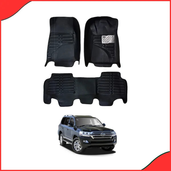Toyota Land Cruiser 5D Custom Floor Mats – Black  3-Piece Set (2015-2021) - Latest