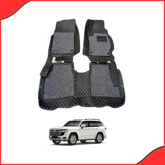Toyota Land Cruiser 9D floor mats black luxury set for 2015 to 2023 models custom fit.