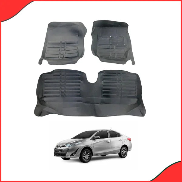 Toyota Yaris 5D Floor Mats (2020-2021)  Premium Black 3-Piece Set for All-Weather Protection - Latest
