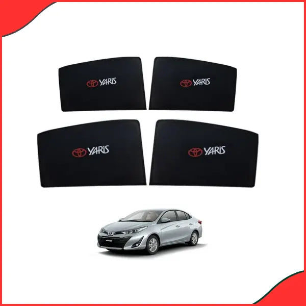 Toyota Yaris Side Window Sunshades with Logo  Model 2020-2021  UV Protection & Stylish Design - Latest