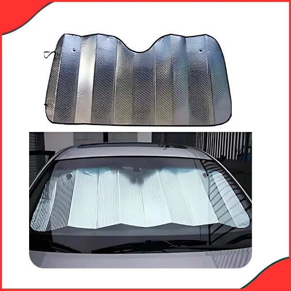 Universal Car Windshield Sun Shade – Silver Bubble Foil Curtain for Heat & UV Protection - Latest