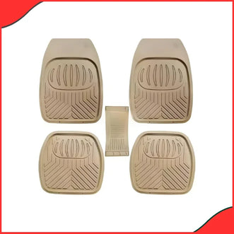 Universal PVC Car Floor Mats – 5 Pcs Set (Beige, Durable & Easy-to-Clean) - Best floor mats in pakistan