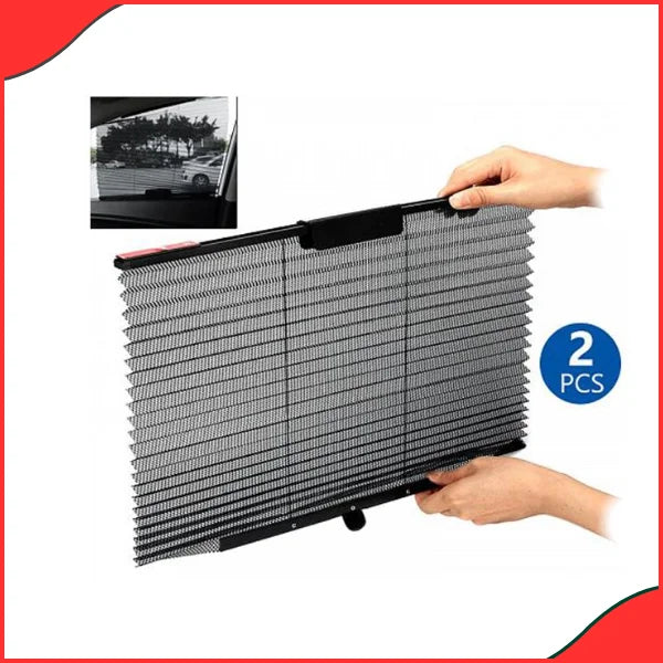 Universal Car Retractable Sunshade – 2Pcs BMW-Style Auto Folding Side Window Curtains