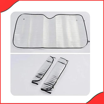 Universal Car Windshield Sun Shade – Silver Bubble Foil Curtain for Heat & UV Protection - Brand