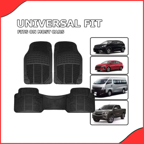 Universal PVC Rubber Car Floor Mats  Durable, Non-Slip & All-Weather Protection - Latest
