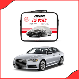 Audi A6 Water Resistant Parachute Top Cover fitted on sedan - front view