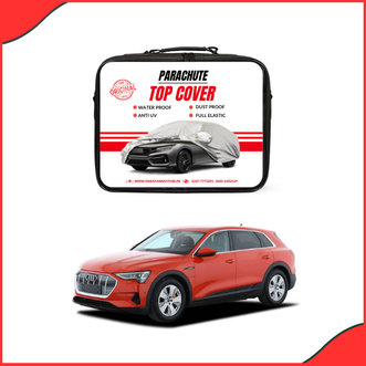 Audi e-Tron Water Resistant Parachute Top Cover fitted on SUV - front view