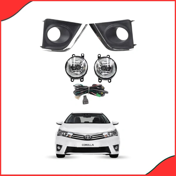Bugatti Fog Lights installed on Toyota Corolla 2015 – waterproof LED fog lamp set front view