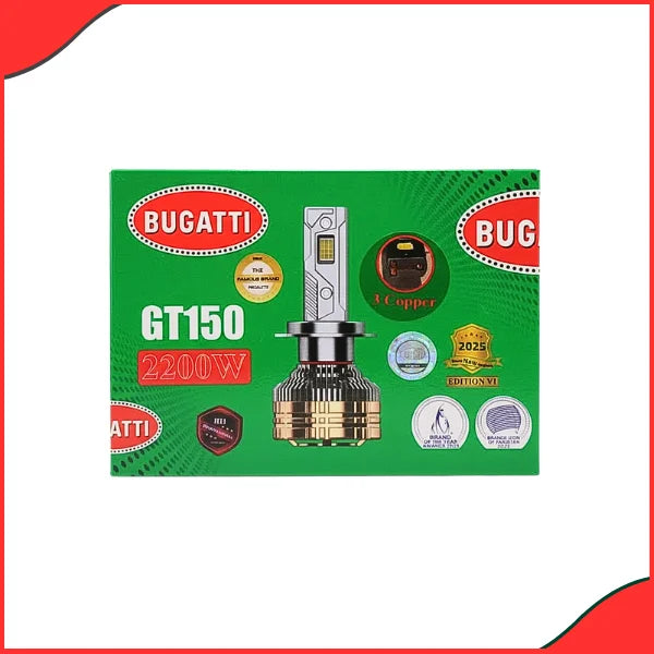 Bugatti GT150 2200W LED car fog lights kit with ultra bright white illumination