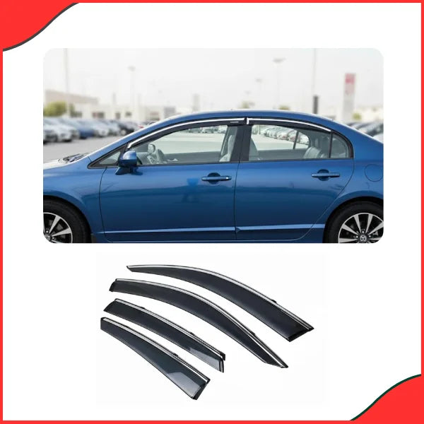 Close-up of Civic 2006-2012 Chrome Air Press - Rain Guard Function