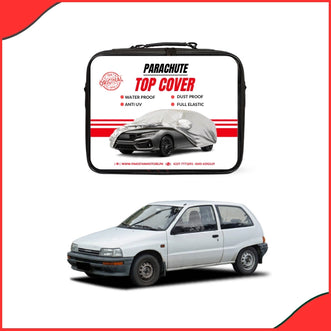 Daihatsu Charade Water Resistant Parachute Top Cover fitted on hatchback - front view