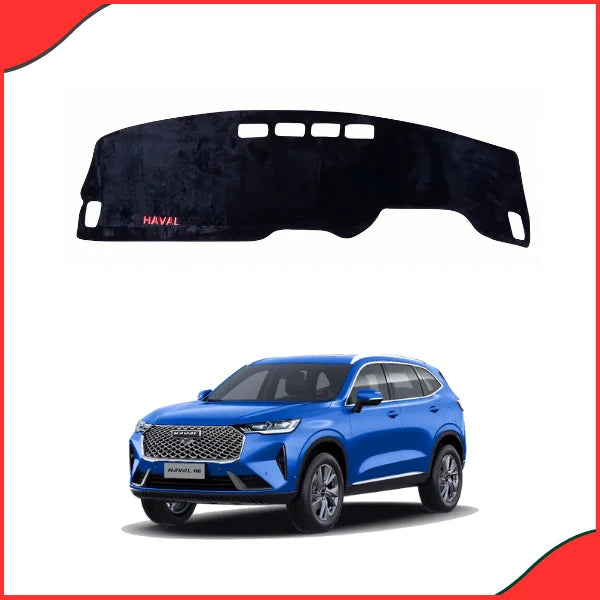 Precision-cut Velvet Black Dashboard Carpet Cover for Haval H6 2021-2024, featuring superior heat resistance.