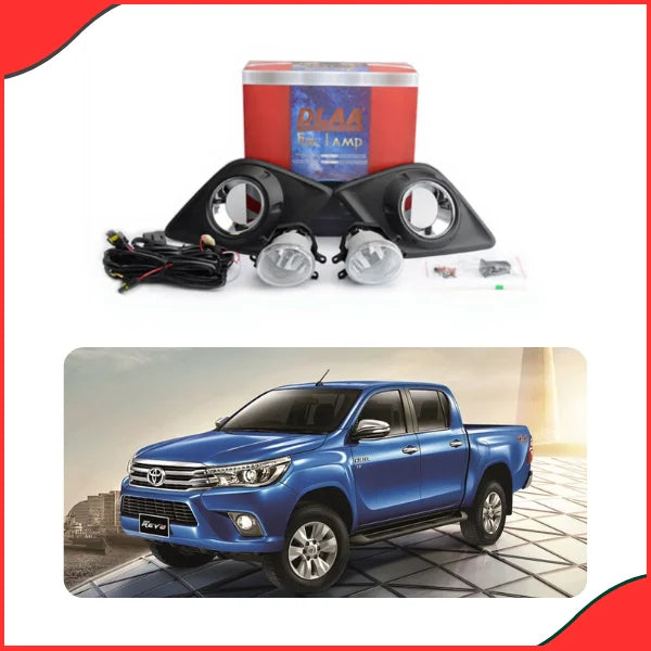 Installed view of DLAA TY817 Fog Lights on a Toyota Hilux Revo 2016-2021 model