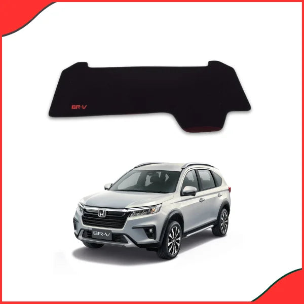 Custom-fit Honda BRV dashboard mat cover (2017-2022) comparison, clearly showing the texture difference between the durable Carpet and the luxurious Velvet material.