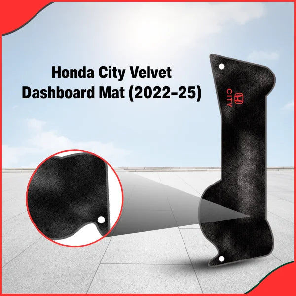 Installed view of the Velvet Dash Protector covering the new Honda City 2022 dashboard sensors and screen area.