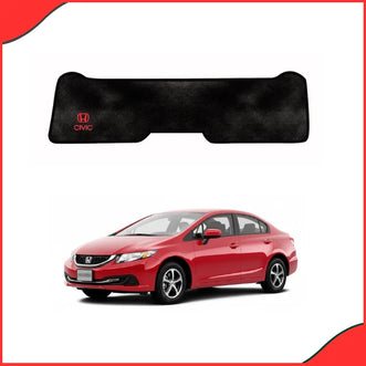 Custom-fit heavy velvet dashboard mat for Honda Civic 9th Generation 2013-2016. Features exact cutouts for sensors and maximum UV protection.