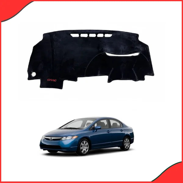Custom-fit heavy velvet dashboard mat for Honda Civic 2008-2011. Features exact cutouts for sensors and maximum UV protection.