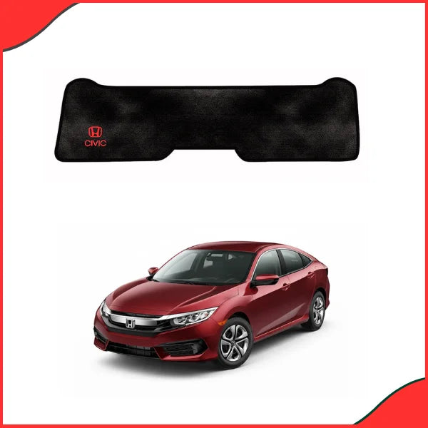 Custom-fit heavy velvet dashboard mat for Honda Civic 2017-2021. Features precise cutouts for sensors and maximum UV protection.