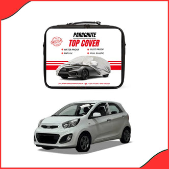 KIA Picanto Water Resistant Parachute Top Cover fitted on compact city car - front view
