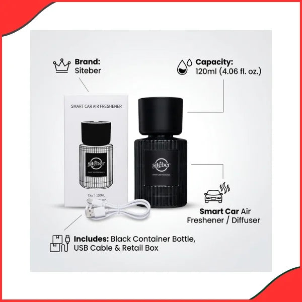 Standalone view of the 120ml Siteber smart car air freshener and USB diffuser