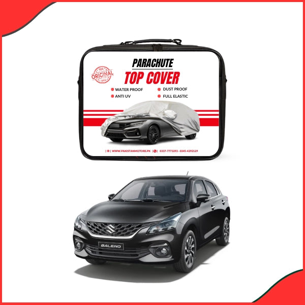 Suzuki Baleno Water Resistant Parachute Top Cover fitted on car - front view