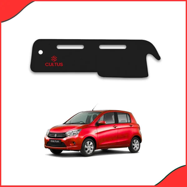 Comparison image showing the texture difference between the Carpet and Velvet dashboard mats for the Suzuki Cultus (2017-2022), highlighting material choice.