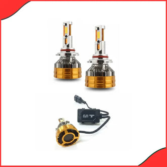 Topowl T100 Auto LED Headlight Bulb kit with universal H4, H11, and 9005 adapters, featuring 10,000W high power and 6000K white light for car headlights at PakistanMotors.pk.