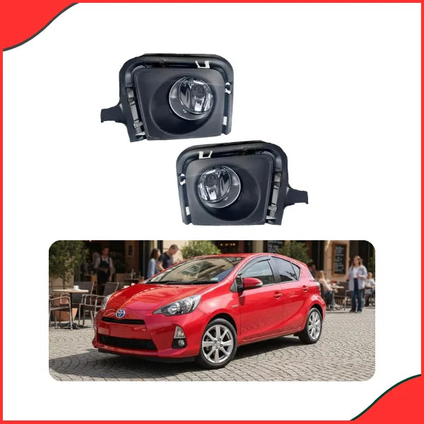 Installed view of DLAA TY584 Fog Lights on a Toyota Aqua 2014 model