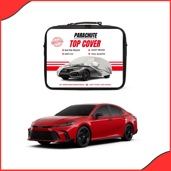Toyota Camry Water Resistant Parachute Top Cover fitted on sedan - front view