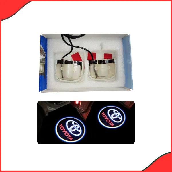 2Pcs Wireless Toyota LED Door Logo Projector Light - Premium Car Welcome Light in Pakistan