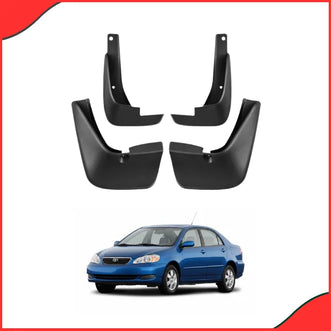 Toyota Corolla 2002-2008 Black Mud Flaps 4 Pcs Custom Fit Installed View