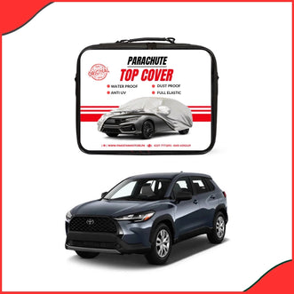Toyota Corolla Cross Water Resistant Parachute Top Cover fitted on car