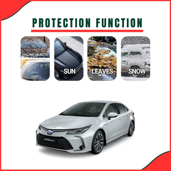 Toyota Corolla Parachute Top Cover protection features dust UV rain resistant